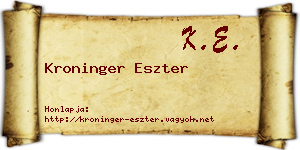 Kroninger Eszter névjegykártya