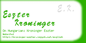 eszter kroninger business card